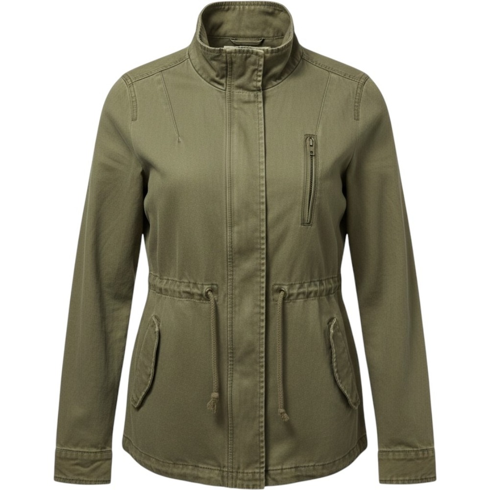 Per Se Womens Size Small Olive Green Military Anorak Utility Jacket Gorpcore Y2K